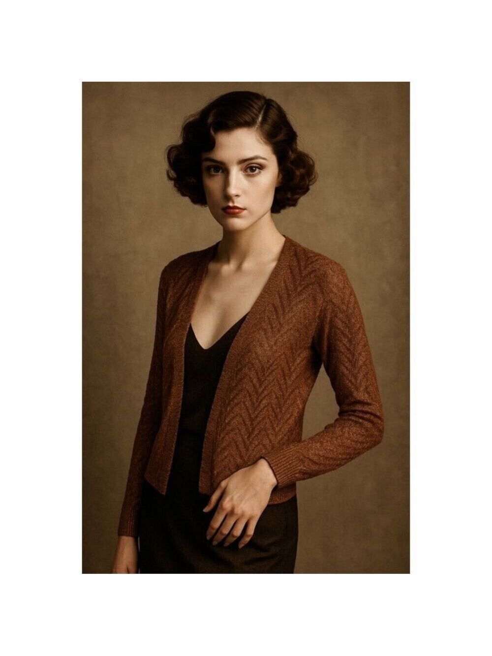 ✨ Vintage Shayne Metallic Copper Open-Weave Cardigan – From British Hong Kong